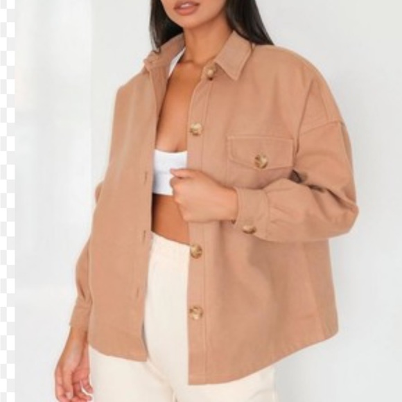 Camel coloured button up shacket - Picture 4 of 4